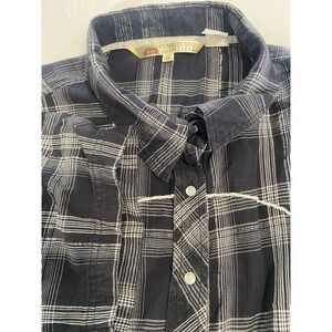 Cumberland Outfitters Black & Silver Plaid Pearl Snap Western‎ Shirt-Size 1XL